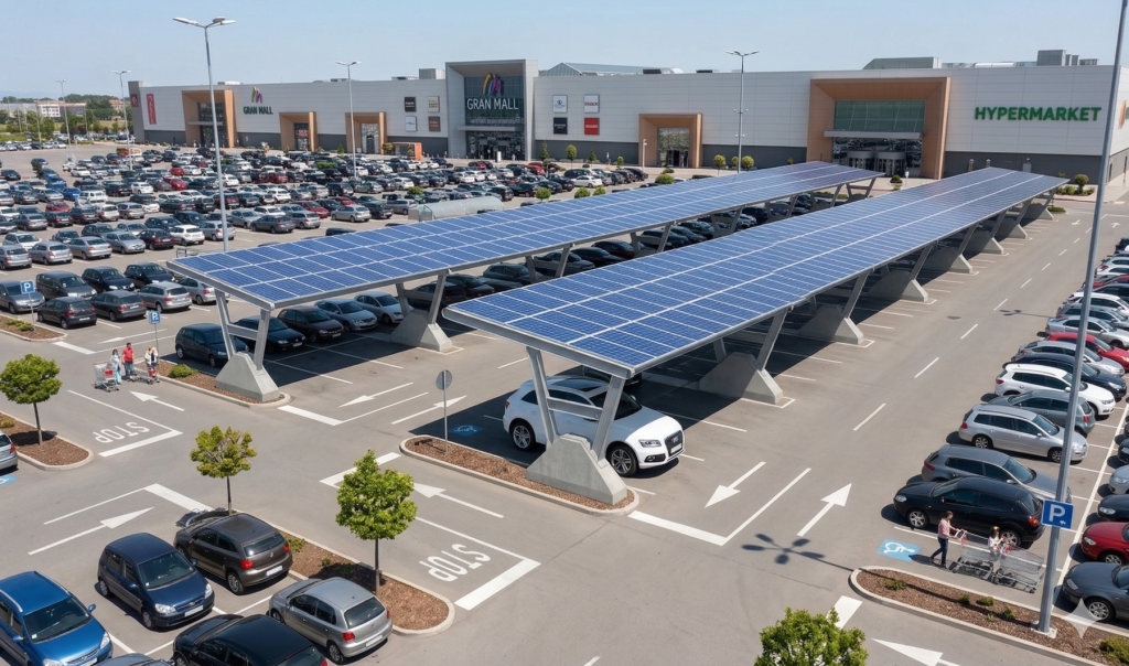Pensiline fotovoltaiche nei parcheggi aziendali